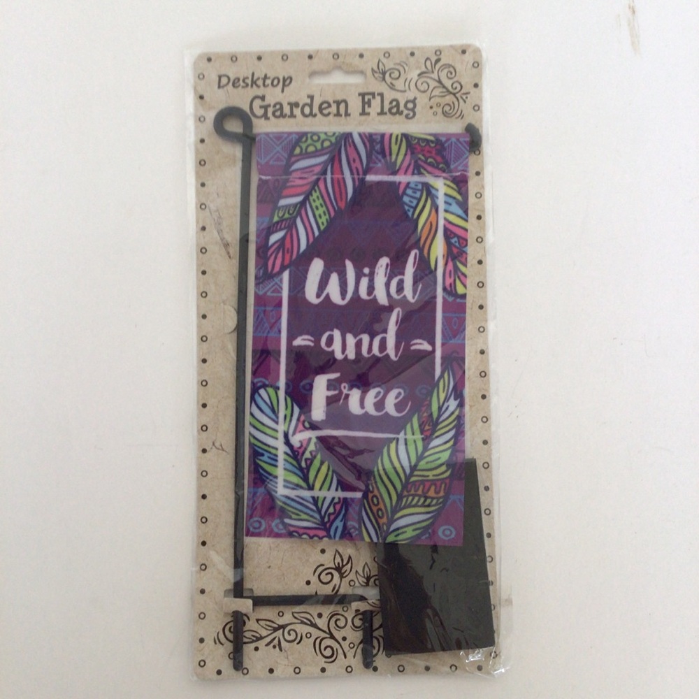 Wild and Free Desktop Garden Flag - Purple